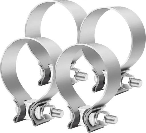 3 inch Exhaust Clamp, 3" Narrow Band Muffler Clamp Stainless Steel for Heavy-duty Exhaust systems, Downpipes, Catback Exhausts, Mufflers,Tailpipes 4 Pack