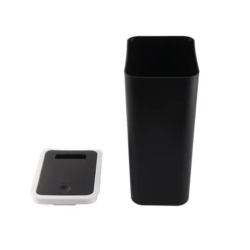 Household Garbage Cans Sealed Large Capacity Odorless With Press Top Plastic Trash Bin For Home Kitchen Living Room Bathroom Black