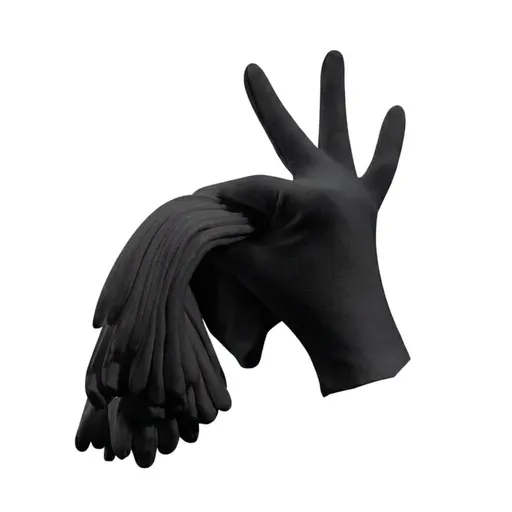 12 Pairs Cotton Work Gloves Breathable Knit L Black XL White - L