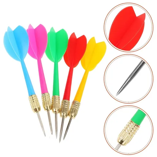 15-Piece Metal Tip Darts Set with Patterned Flights for Indoor and Outdoor Dart Games and Sports Supplies