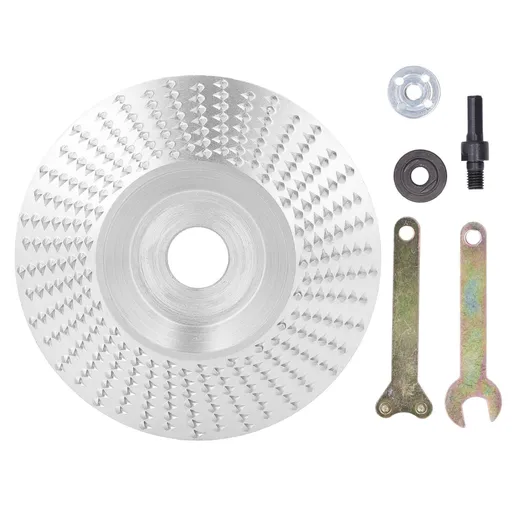 Grinding Shaping Disc Tungsten Carbide 100mm OD 16mm Hole Dia for Angle Grinder WoodworkingSilver