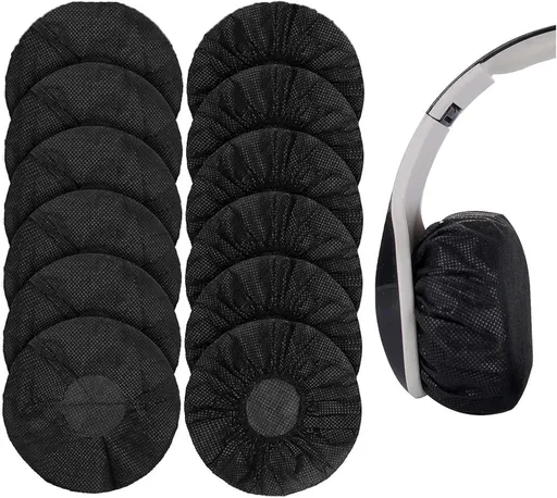 Headphone Hygiene Cases Elastic Stretch Universal Non-Woven Fabric 11cm Black