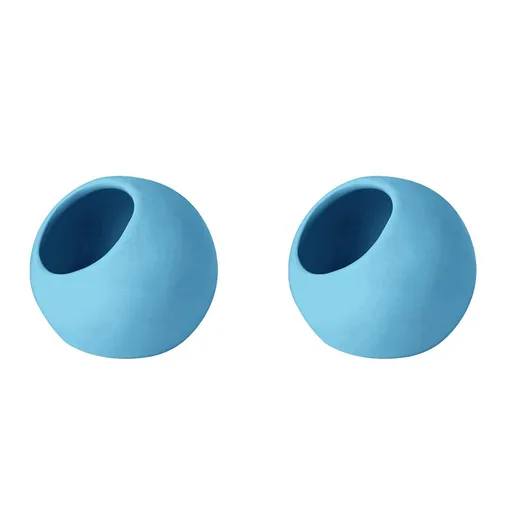 Anti-Splash Ceramic Parrot Feeder Bowl Blue（Pack of 2）- Gnaw-Resistant Bird Food Dish with Stable Base, 150ml Capacity, Smooth Glaze Finish for Small Birds