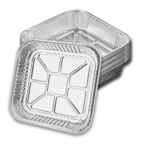120x Aluminium Square Baking Trays Disposable - Suits Air Frying 20x20x4.5cm