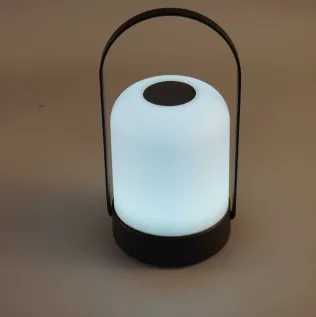 Black Portable LED Table Lamp Rechargeable Touch Dimmable Lantern 3 Colour Modes Night Light for Bedroom Camping Outdoor Dining 20cm