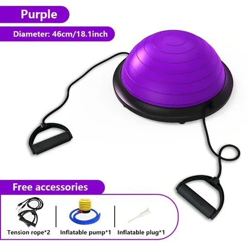 Hemisphere Trainer – Portable Inflatable Balance Trainer, specifically designed for core training, yoga, rehabilitation, and Pilates, equipped with a stable base. Suitable for home gyms, fitness centers, and physical conditioning.（PURPLE）