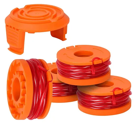 4/8Pack for Worx Wa0010 Replacement Spool Line Grass Trimmer Edger 10Ft +Cap Cover 4+1