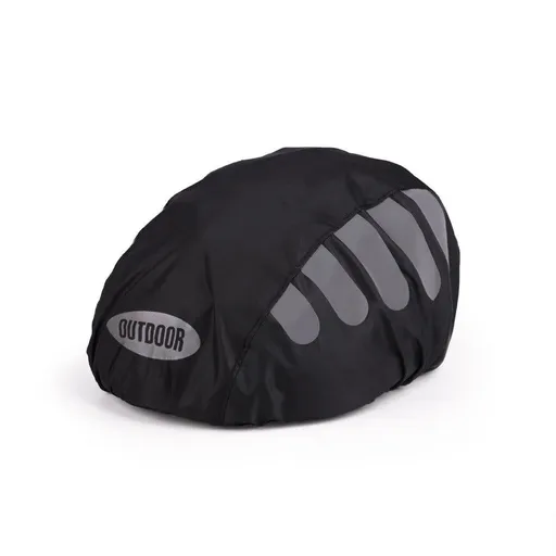 Reflective Bicycle Helmet Cover, Water and Wind Resistant Rain Cover, Black