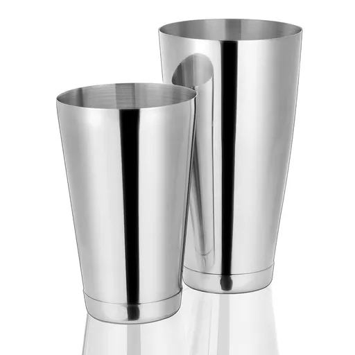1 set smooth Stainless Steel Commercial Bar Boston Shaker Tin Set - 24.7oz. & 17.6oz. / Brushed Finish