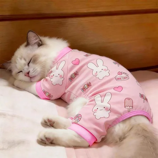 Cat Clothes Amoor Four Legged Polyester Little white rabbit [four-legged clothes] M