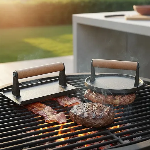 BBQ Steak Press with Handle Heavy Duty Grill Tool