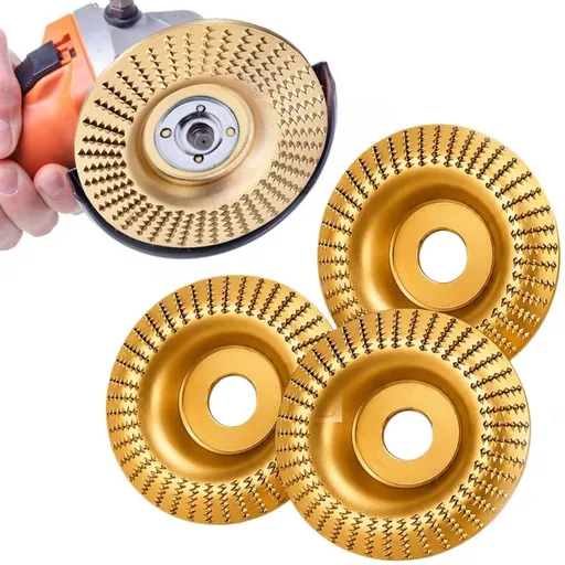 3PCS Angle Grinder Polishing Pad, 4 Heavy-Duty Tungsten Carbide Grinding Wheel, Multi-Style Angle Grinder Attachment for Wood Shaping, Carving and Bark Removal