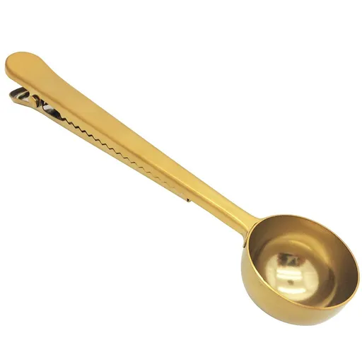 Coffee Scoop, Stainless Steel Golden Multi Function Coffee Measuring Spoon，Great Measuring Coffee, Tea，Protein Powder