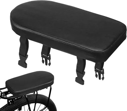 Bicycle Seat - Rear Bicycle Cushion - Luggage Carrier Cushion - Rear Seat Cushion for Bicycles - Replacement Seat Cushion - Bicycle Saddle Accessories - Bicycle Back Seats - Bicycle Accessories - for children and adults - 30*15 cm - black