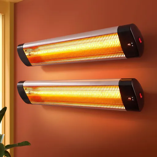 Devanti 2PCS Electric Radiant Strip Heater Outdoor Indoor Patio Infrared Heaters 3000W