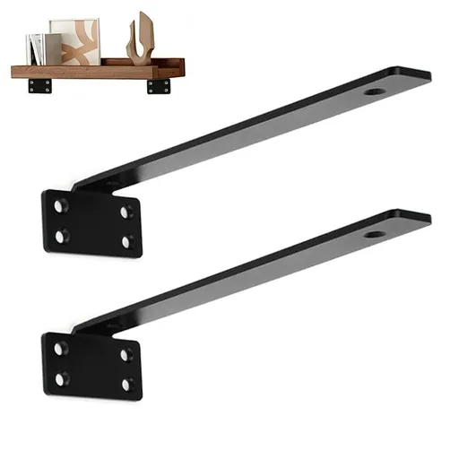 2Pcs Hidden Shelf Brackets 0.4 cm Thick for Floating Shelf Support - 4 x 25 x 4 cm