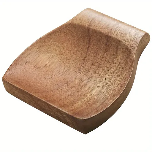 Potted Pans Wooden Spoon Rest - Acacia Wood Stove Top Spoon Holder with Non-Slip Grips for Spoons, Spatulas, and Tongs