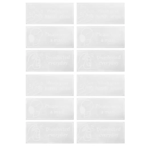 4Set English Warning Signs Safety Marking Wall Hanging Stickers for Showcase Public Places