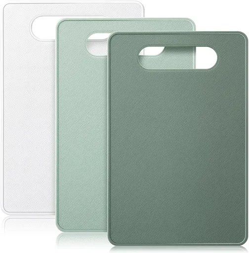 3 Pcs Small Cutting Boards for Small Kitchen, Thin Plastic Cutting Board Set with Easy Grip Handle, Space Saving Colorful Boards for Apartment, RV, Meat, Vegetables