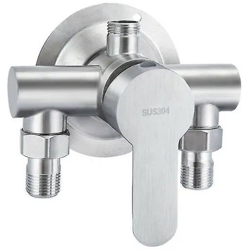 304 Stainless Steel Exposed Hot and Cold Shower Faucet Switch Water Heater Bathroom Faucet, Exposed Stainless Steel Triangle Shower Faucet
