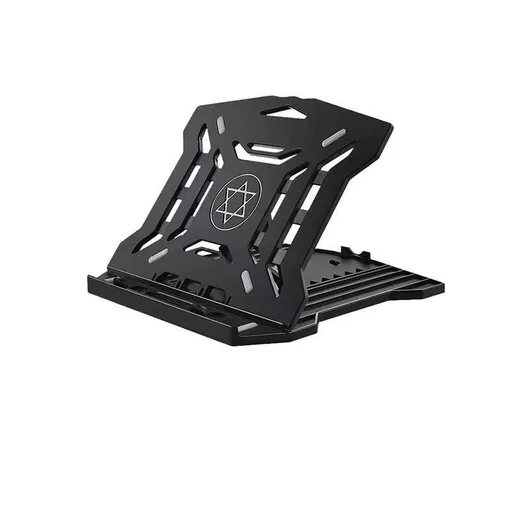 Adjustable Laptop Stand with 360-Degree Base for Desk Riser Home Office Holder - Black