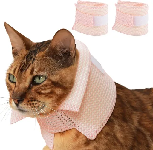 2 Pcs Cat Recovery Collar Soft Protective Scratching Prevention Neck Protector for Cats Pink, Size XS 16-22cm