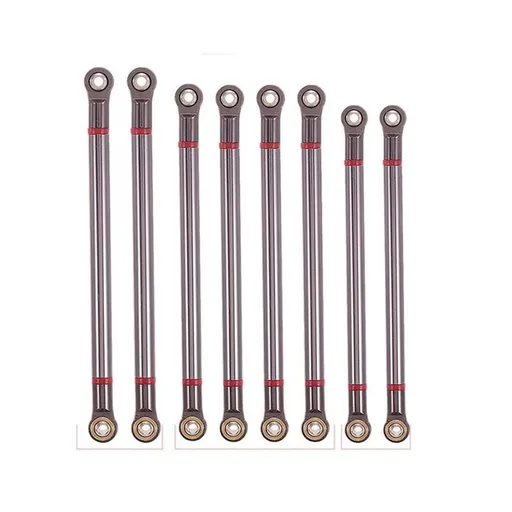 RC Link Rods, 8Pcs Aluminium Alloy Chassis Wheelbase Link Rod for AxialScale RC Crawler Car Upper & Lower Rod Link Linkage