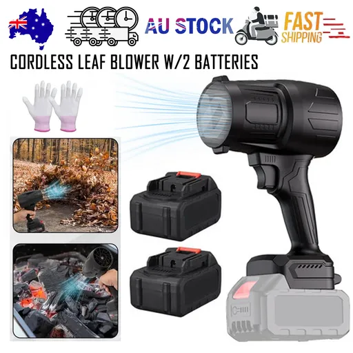 Stepless Cordless Leaf Blower w/2 Batteries Portable Handheld Turbo Jet Fan AU