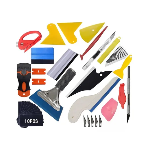 43Pcs Car Window Tint Kits, Automotive Glass Protective Film Tinting Tool with Squeegee Cutting Knife, Vehicle Window Vinyl Wrapping Installation Tint Set, Universal Fit - Multi-color - Size 43 Pcs