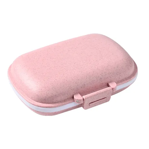 Travel Organizer with 8 Compartments, Portable Fiber Case for Pills, Rings and Small Items with Fresh Lock Design, Pink