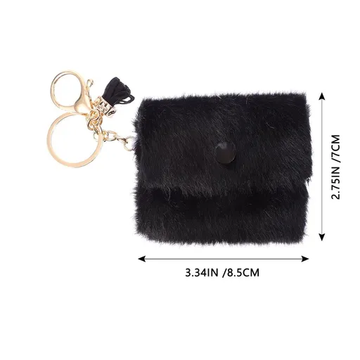 4pcs Mini Wallet With Keychain Purse For Women Cute Change Purse Small Wallet Purse Furry Holder Container Mini Wallet
