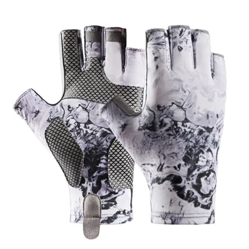 Gloves Gloves, Sun Gloves Upf 50+ Fishing Gloves Fingerless Sun Fishing Gloves Men/Women for Kayaking Hiking Paddling Driving White
