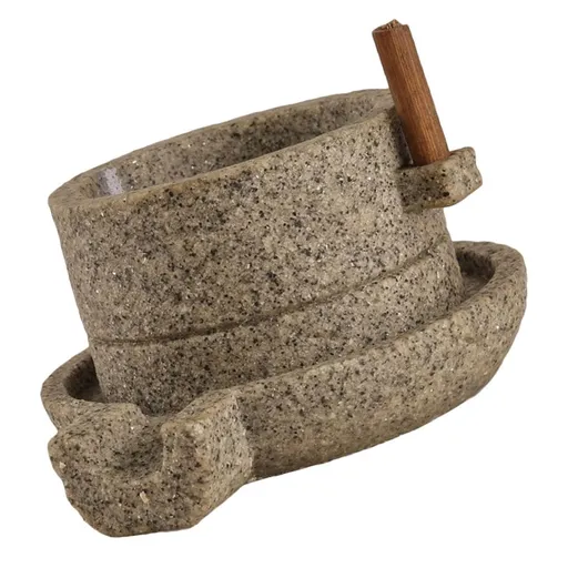 Grey Resin Bonsai Pot Multi-Purpose Vintage Flower Container for Home