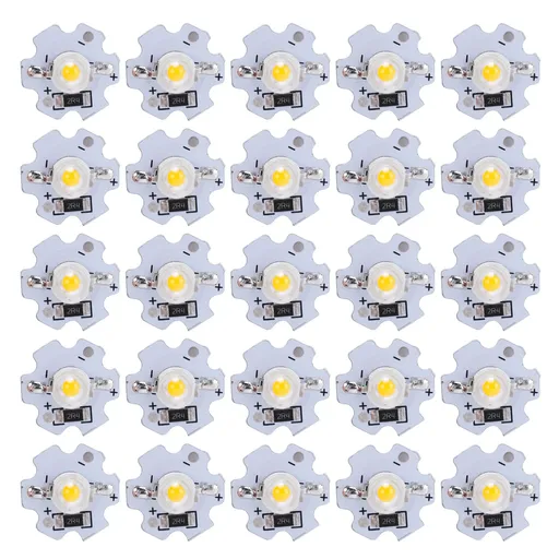 25Pcs 5V LED Chips 200LM 3W High Power LED Lamp Beads for DIY Lighting FixturesYellow Light 588‑590NM
