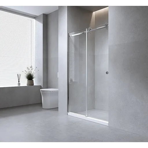 Frameless Glass Sliding Shower Door Hardware Rail Set Gold