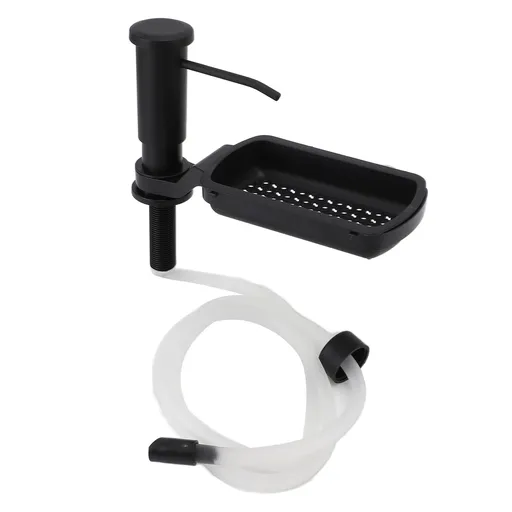 Soap Dispenser for Kitchen Sink Countertop Dish Soap Dispenser Pump with Silicone Extension Tube Sponge Rack
