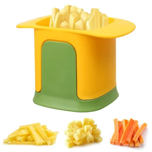 French Fry Cutter, Fast Potato Cutter, Stainless Steel Blade Chopper for Potatoes, Cucumbers, Carrots, Onions, Vegetable Fruits