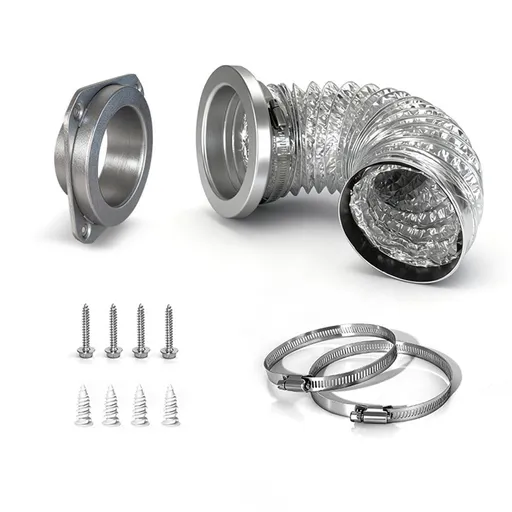 Magnetic Dryer Vent Coupling Airtight Seal Dryer Vent Connector Kit Easy to Clean Quick Connector Including a 2.6ft 4" Duct and two Clamps