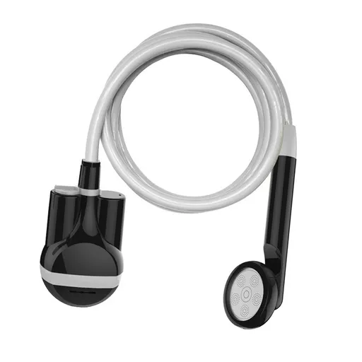 Rechargeable Portable Camping Shower with Handheld Spray Head and Flexible Hose for Outdoor Washing, Travel and Pet Cleaning, Black
