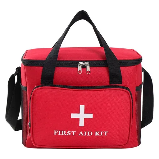 Portable First Aid Kit, Household Medicine Storage Bag, Outdoor Emergency Medical Bag, Large Sizes—Red
