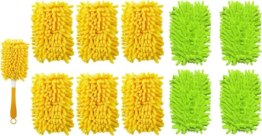 6+4 Reusable Duster Refill Compatible with Swiffer Hand Duster - 360 Heavy Duty Dusters Refills - Microfiber Ceiling Fan Duster for Swiffer Dusters Extended Handle(Handle is Not Included)