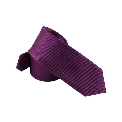 Men's Skinny Tie Fashion Solid Plain Satin Formal Wedding Casual Necktie Ties - Dark Purple