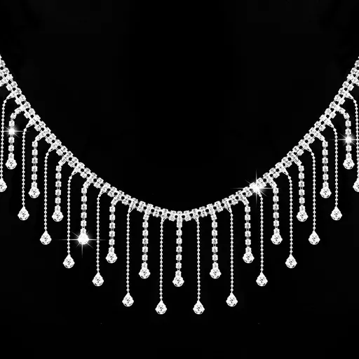 Fringe Trim for Cowgirl Hat- Diamond Crystal Long Tassel Trim for Wedding Party Necklace DIY Clothing Accessories Vase Decoration