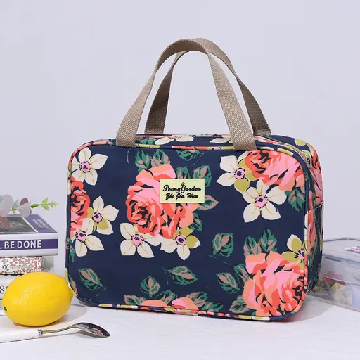 Versatile Portable Handled Bag - Durable Waterproof Fabric, Ideal for Toiletries, Lunch & Travel(Rose)