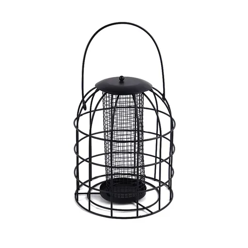 Iron Cage Bird Feeder Metal Bird Food Dispenser Hanging Feeding Column