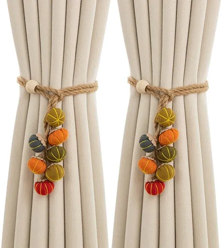 Curtain Bows - Cute Cartoon Pumpkin Curtain Bows - Christmas and Halloween Curtain Hooks