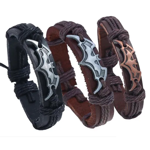 Fashion Cowhide Bracelet For Men Women Boy Girl Handmade jewelry leather accessories Simple Hand Woven Vintage Bracelets （3pcs）