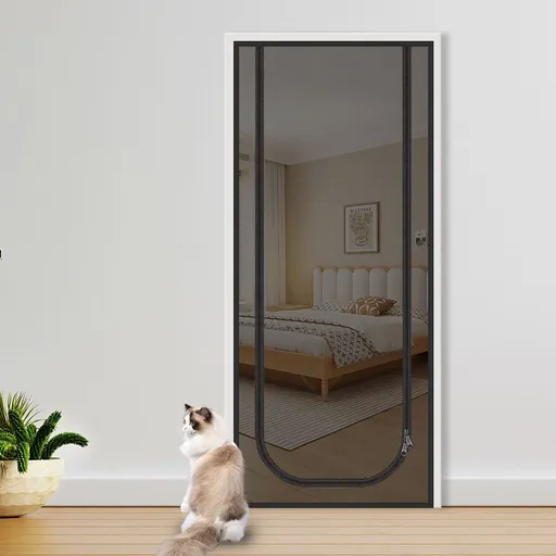 Pet Zipper Screen Door Black 90 x 210cm
