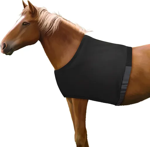 Horse Shoulder Guard, High Elastic Spandex Fabric Horse Vest - Anti-Rub Bib -Comfort Stretch Horse Shoulder Guard Black