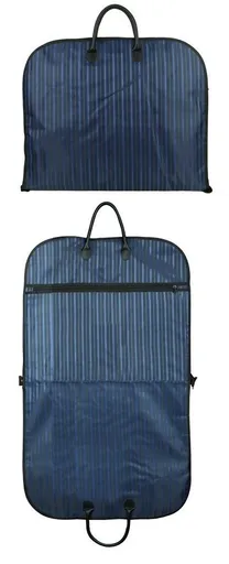 Blue Men Suit Garment Bag Zippered Dustproof Travel Organizer